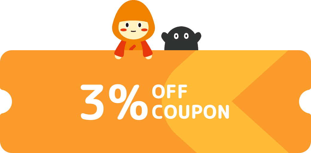 はじめてのお買い物から1周年記念!全品3%OFFクーポン