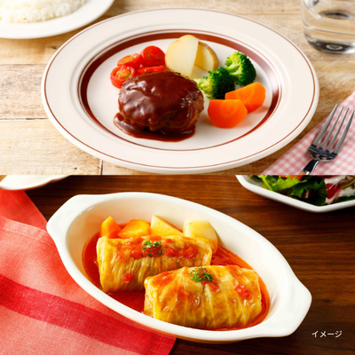Vivid TABLE「国産食材の彩り冷凍宅食（ロールキャベツとデミグラスハンバーグ）」