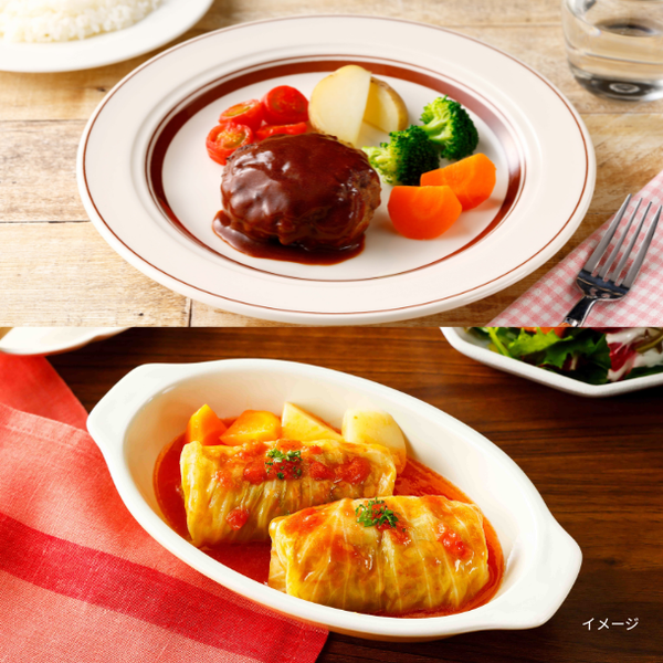 Vivid TABLE「国産食材の彩り冷凍宅食2種（ロールキャベツとデミグラスハンバーグ）」