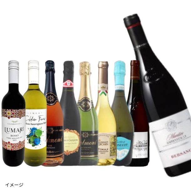 「シャンパン・バローロ・ブルゴーニュなどの高級銘柄が必ず1本入る！ワイン福袋」計9本