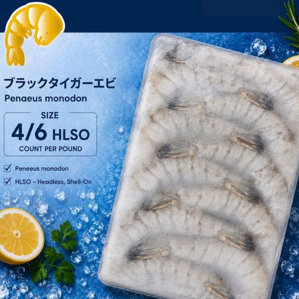 SEA-SMITH「ブラックタイガー 無頭・殻付き 4／6サイズ（超特大）」の