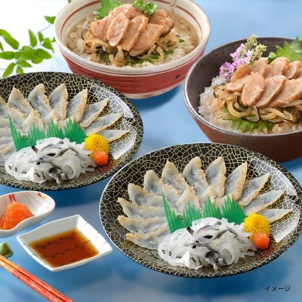 「ふくたたき刺身とふく漬け丼の具セット」