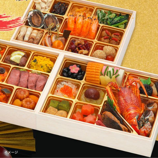 【年内発送】2026おせち「神楽坂三店舗監修 和洋中おせち 神楽坂 舞 三段重」4人前