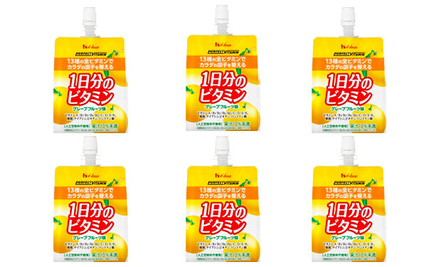 パーフェクトビタミン「1日分のビタミンゼリー グレープフルーツ味」 6個入×6箱