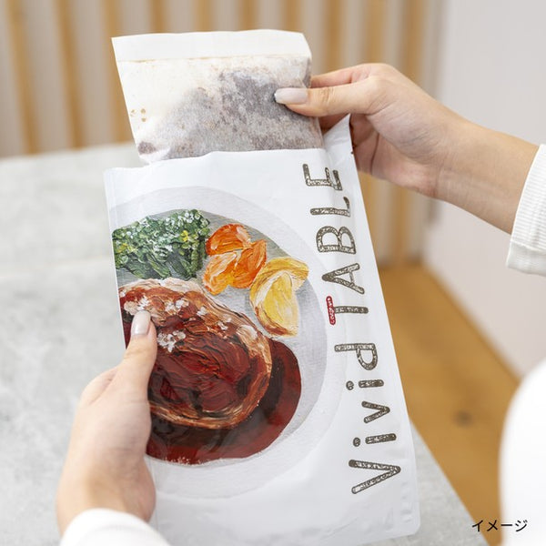 Vivid TABLE「国産食材の彩り冷凍宅食（デミグラスハンバーグとローストチキン）」