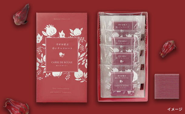 「幸せを結ぶ赤いチョコレートCARRE DE ROUGEミニ」4枚×2箱 10セット