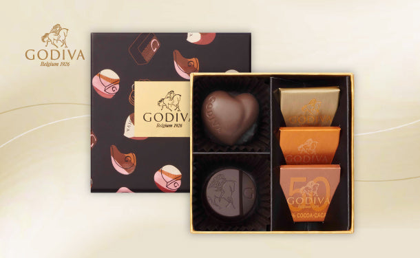 GODIVA「ハート オブ ゴールド セレクション」5粒入×5箱の通販