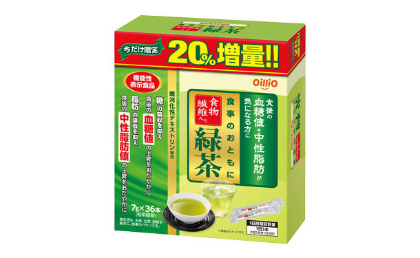 日清オイリオ「食事のおともに食物繊維入り緑茶（36本入）」4箱