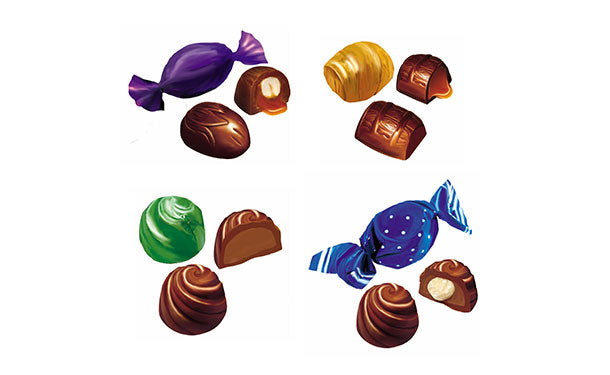 「チョコレートアソート キャラメル＆ヘーゼルナッツ」6袋