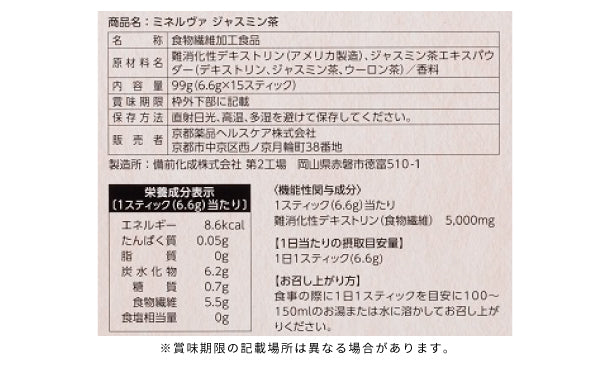 「ミネルヴァ ジャスミン茶」15本×5箱